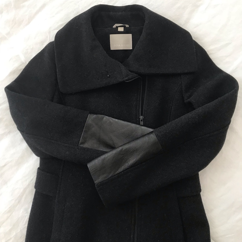 Soia & Kyo charcoal gray wool blend coat